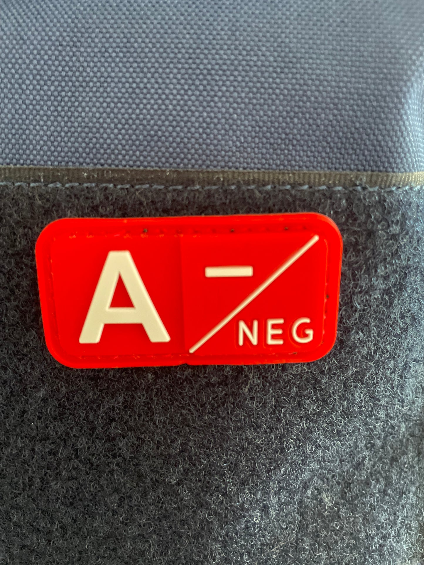 Patch Velcro 3D Groupe Sanguin A- Rouge