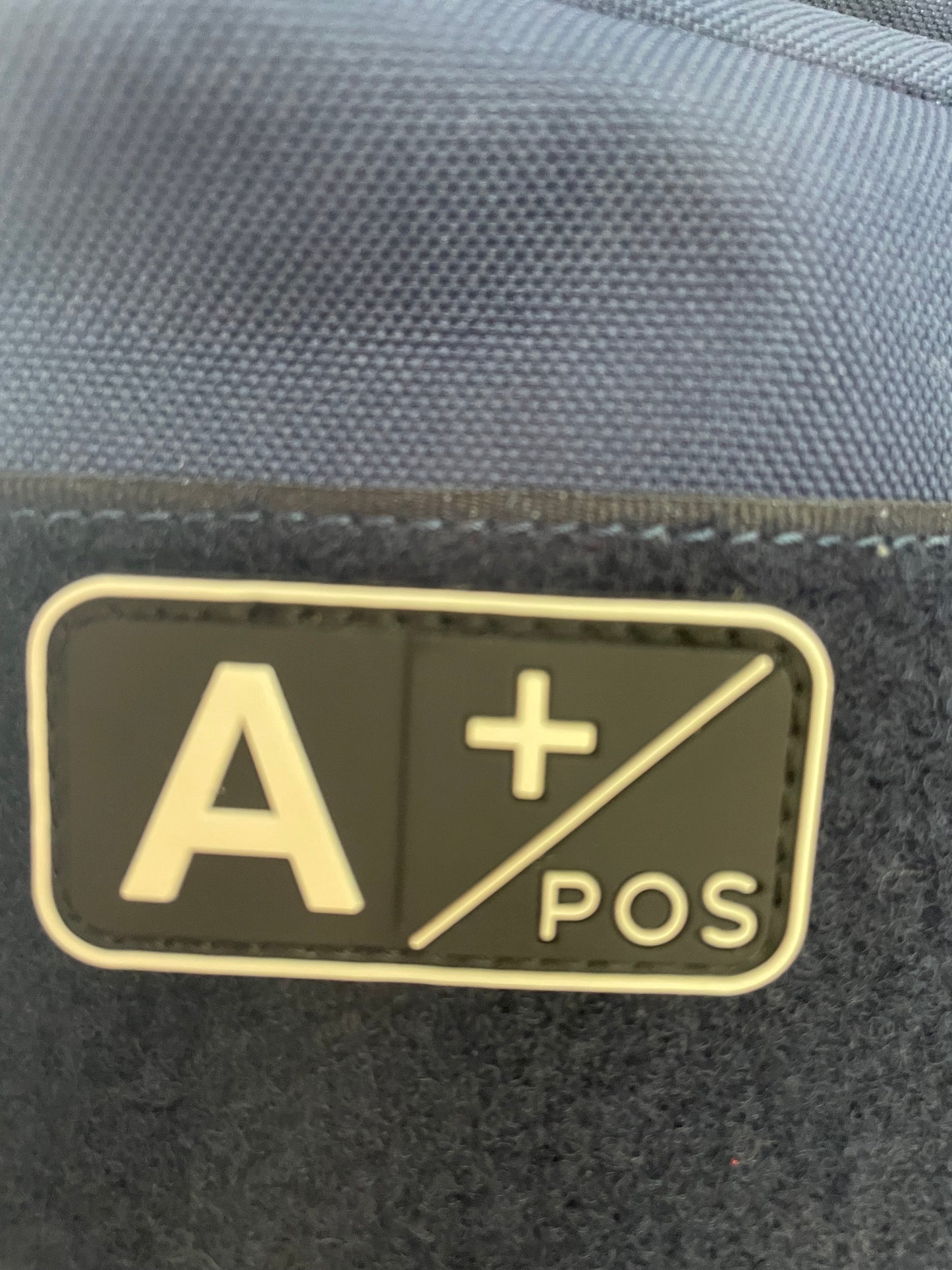 Patch Velcro 3D Groupe Sanguin A+ Noir
