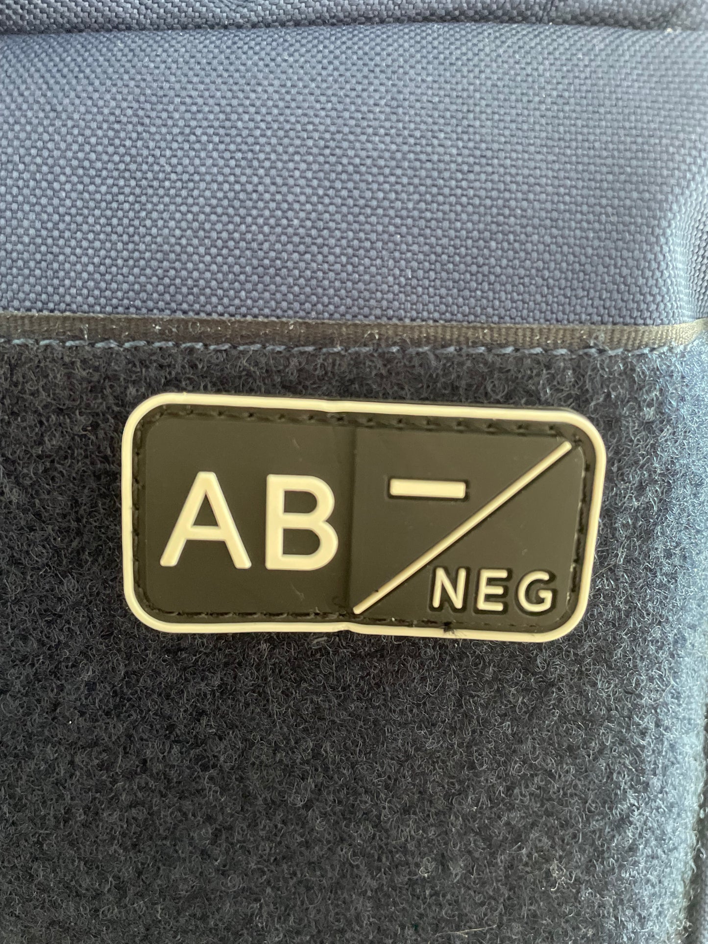 Patch Velcro 3D Groupe Sanguin AB- Noir