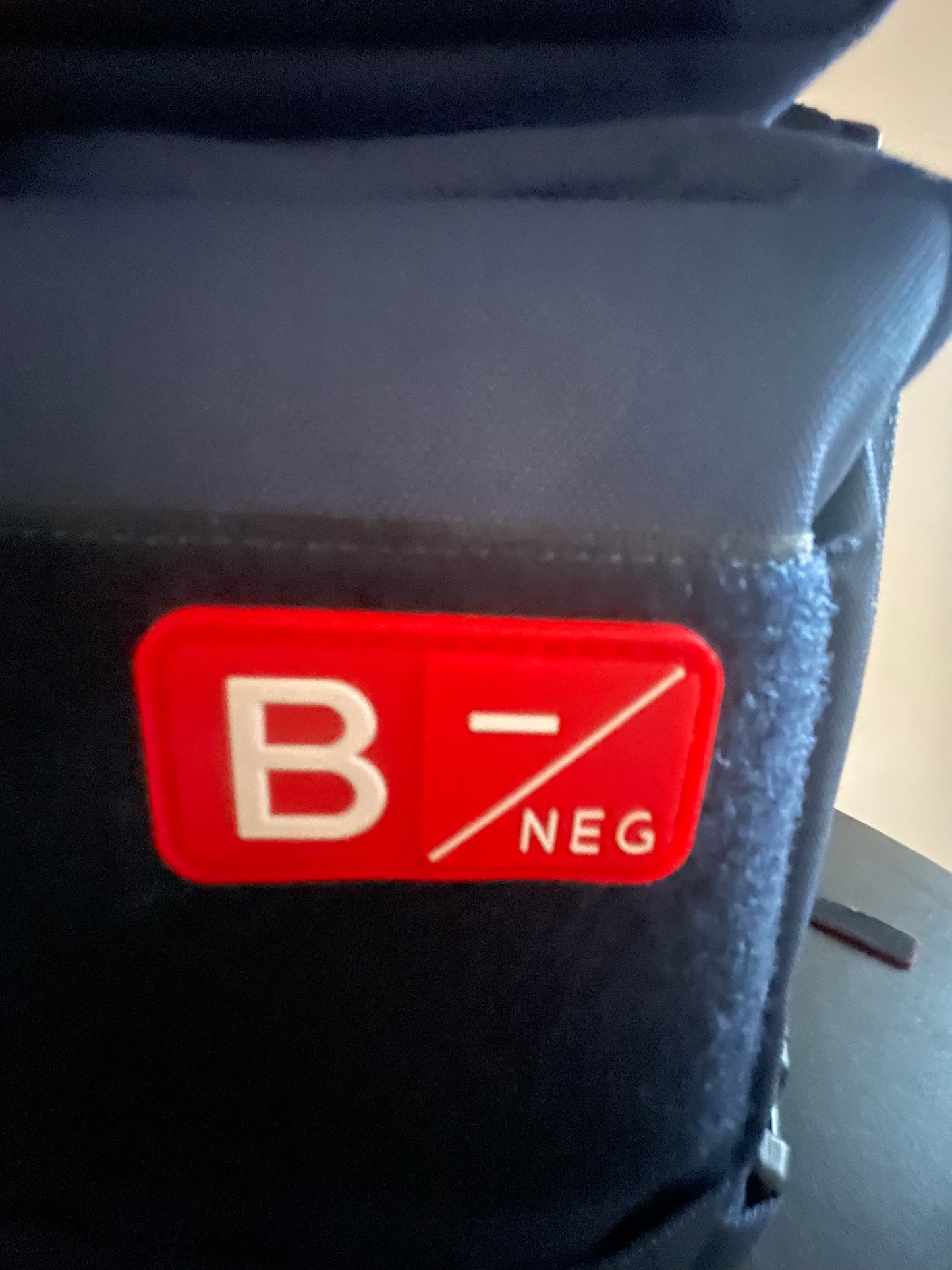 Patch Velcro 3D Groupe Sanguin B- Rouge