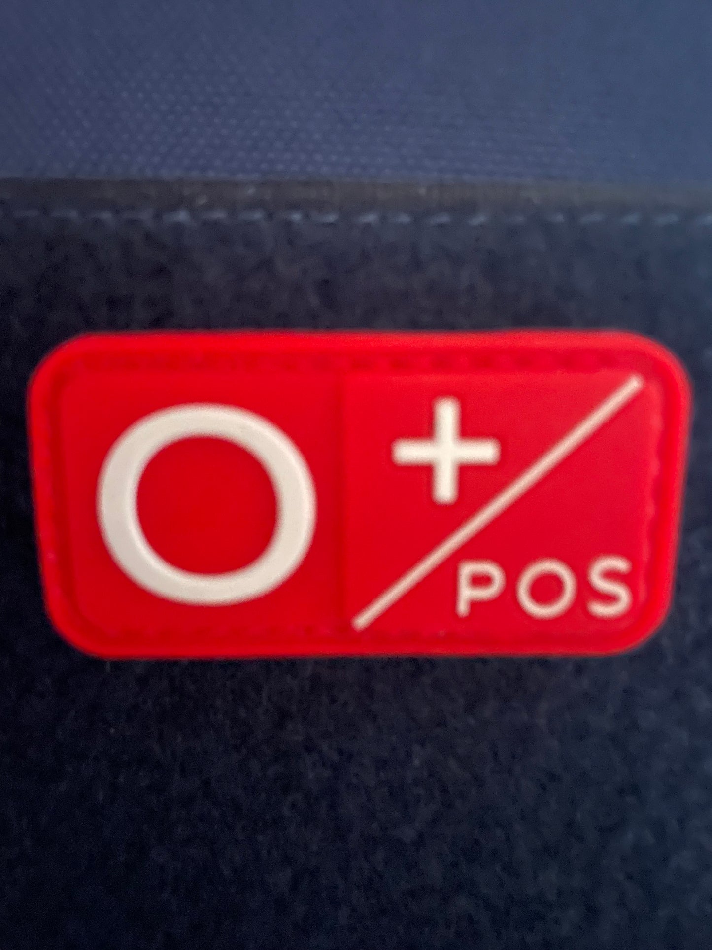 Patch Velcro 3D Groupe Sanguin O+ Rouge